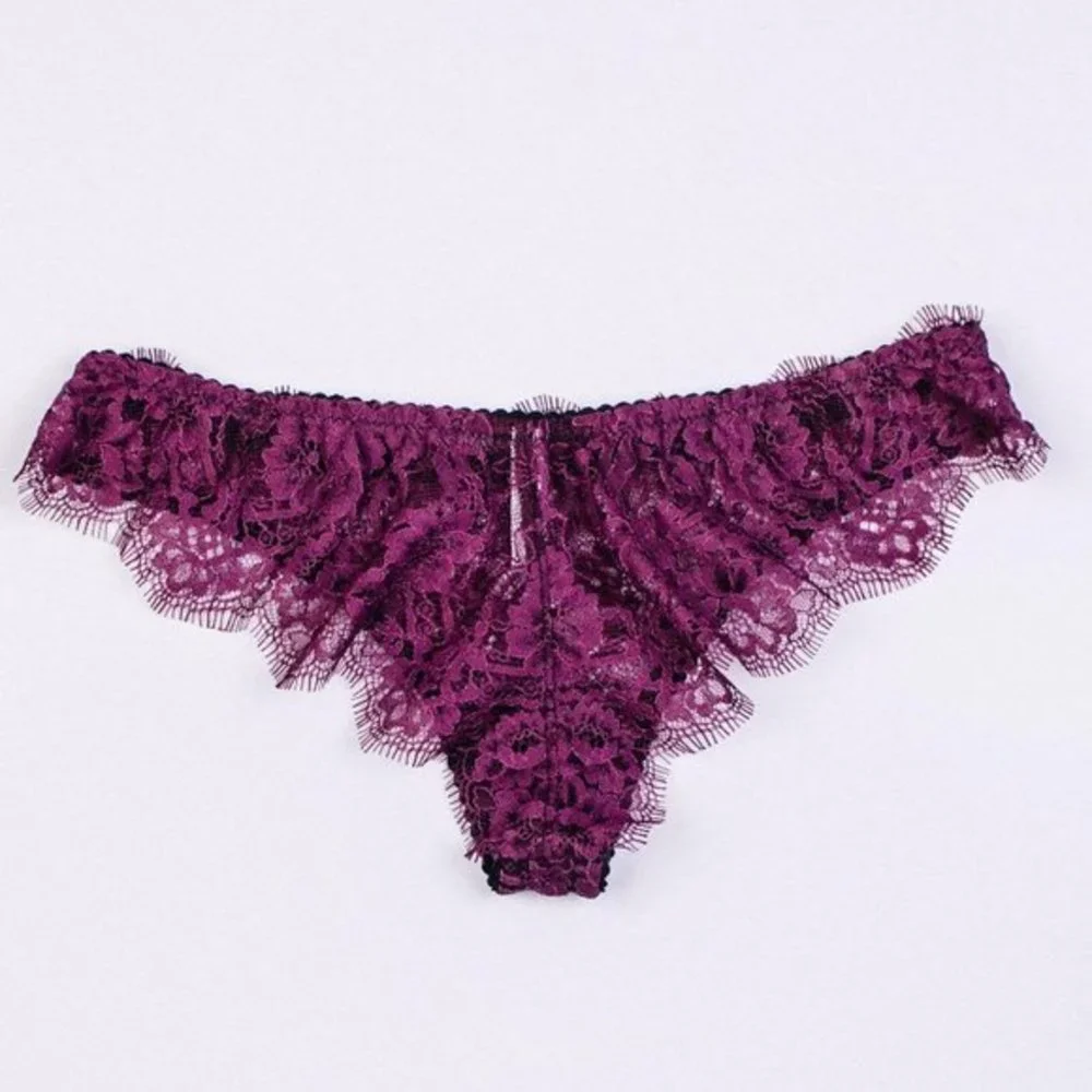 Lace strap purple bikini panty - Picture 2 of 3